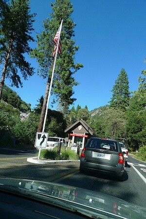 The entrance to Yosemite National Park on Highway 140.