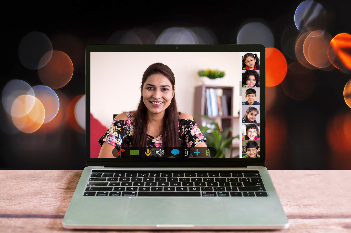 Distance learning from home on video conference call