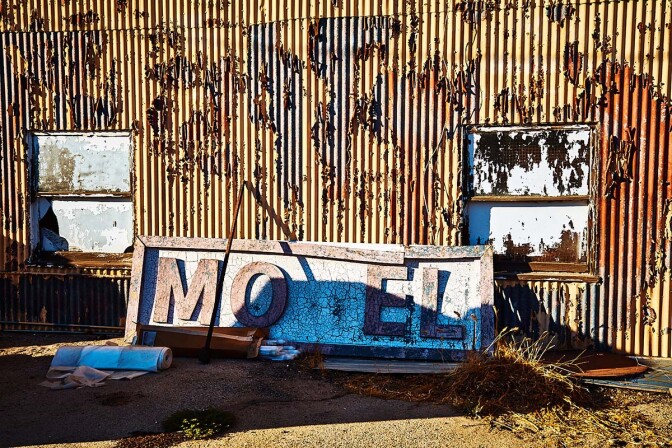 Wall with Motel Sign – Whittaker-Bermite Site – Santa Clarita, CA – 2017 | Osceola Refetoff