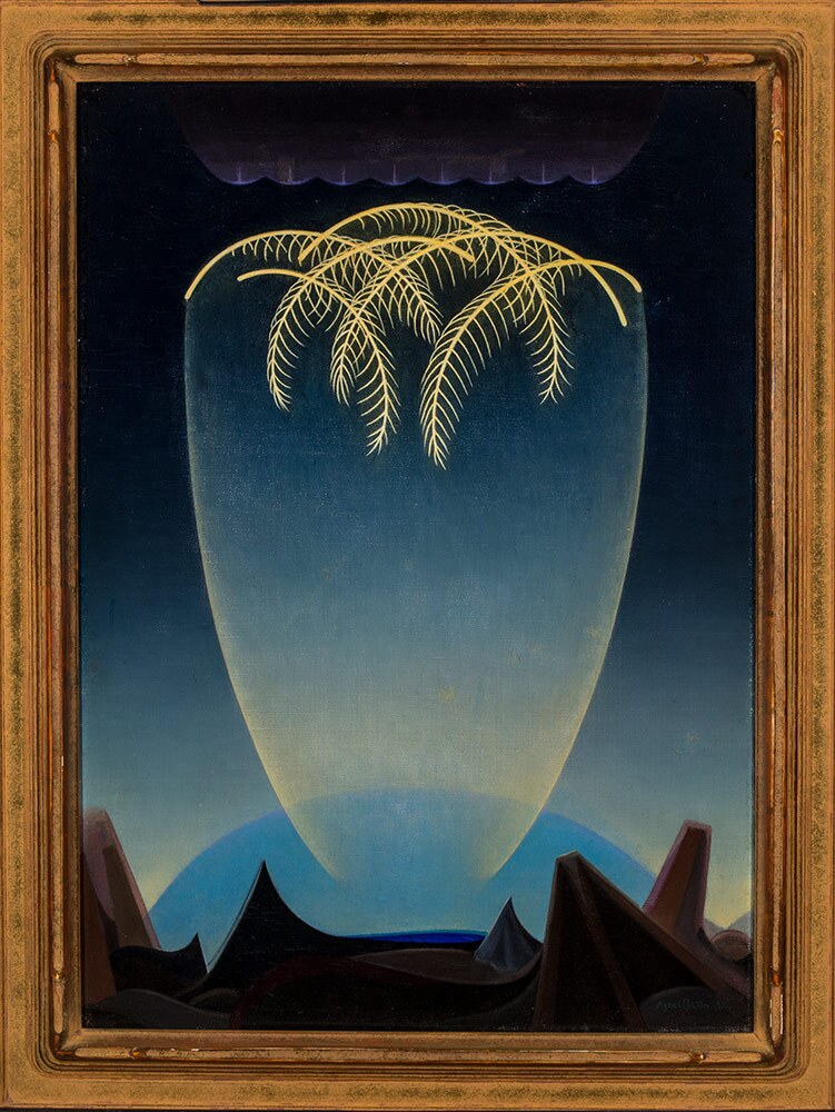 Agnes Pelton, "Messengers," 1932. Oil on canvas. | Collection of Phoenix Art Museum; Gift of The Melody S. Robidoux Foundation.