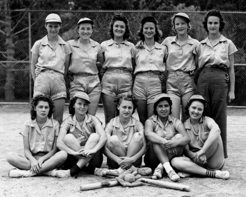 Women's softball team, part of the American Legion Softball League in Wilmington, 1939 | Security Pacific National Bank Collection, Los Angeles Public Library