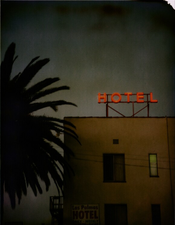 Las Palmas Hotel, Hollywood, 1998. T-59 4 x 5 Polaroid. | Photo: Jim McHugh.
