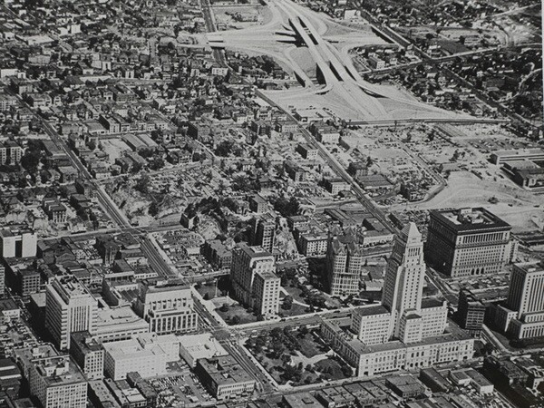 The Four-Level interchange takes shape behind City Hall, ca.1948. Courtesy of the Watson Family Photographic Archive.