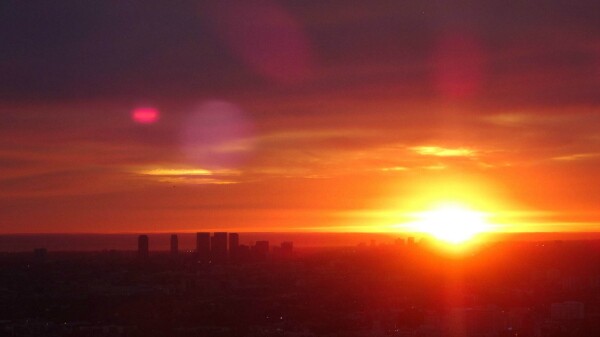 Wednesday evening's sunset from Griffith Observatory. | Photo: Zach Behrens/KCET