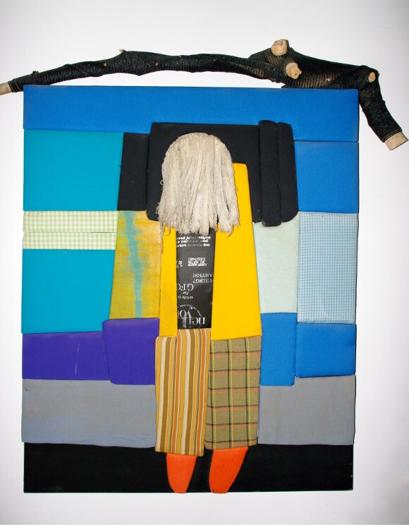 Noah Purifoy, "Hanging Tree," 1990. 52 x 40 in. Sue A. Welsh Collection. © Noah Purifoy Foundation. Photo courtesy Noah Purifoy Foundation, by Seamus O' Dubslaine.