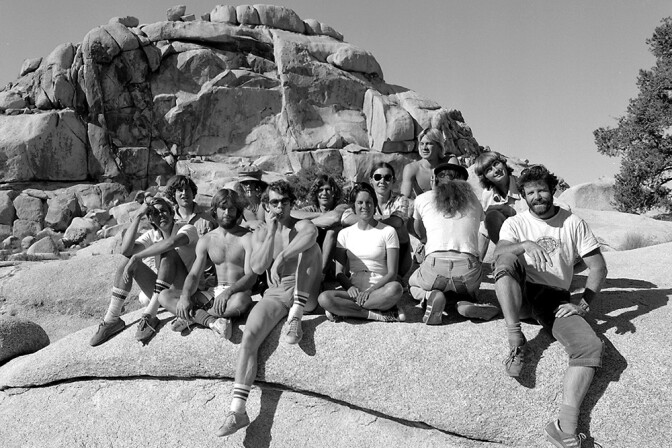 Brian Rennie’s 1978 photo at The Blob of climbers associated with the Stonemasters. | © Brian Rennie/Benchmark Studios (1978 - 2017)