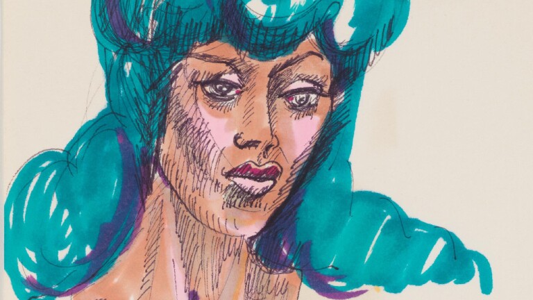 José Montoya, Untitled, date unknown. Ink on paper, 14.5 x 15 cm. Courtesy of the Montoya Family Trust. (Featured)