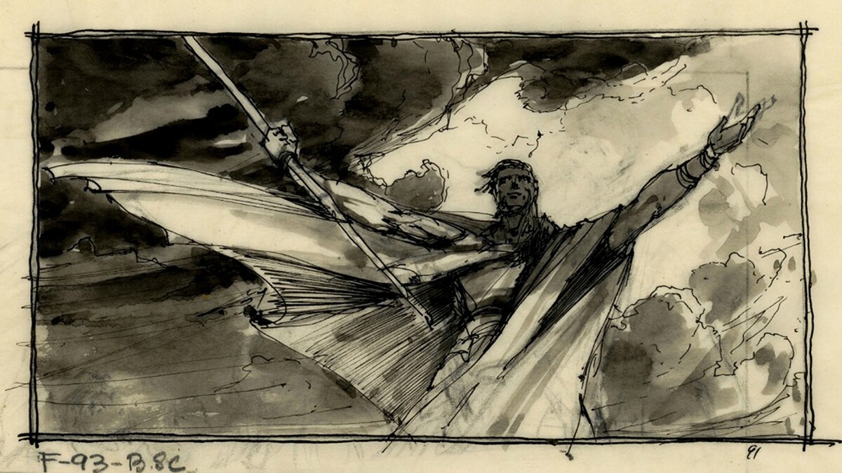 Harold's storyboard of the "Ten Commandments" comes to life | Courtesy of Adama Films/ Zeitgeist Films