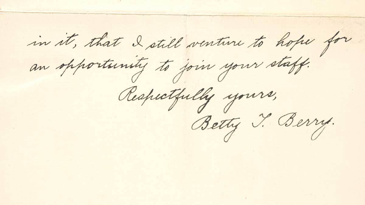 Letter from Betty Trier Berry to F.H. Seares of Mt. Wilson observatory p4 | Image courtesy of the Observatories of the Carnegie Institution for Science Collection at the Huntington Library, San Marino, California