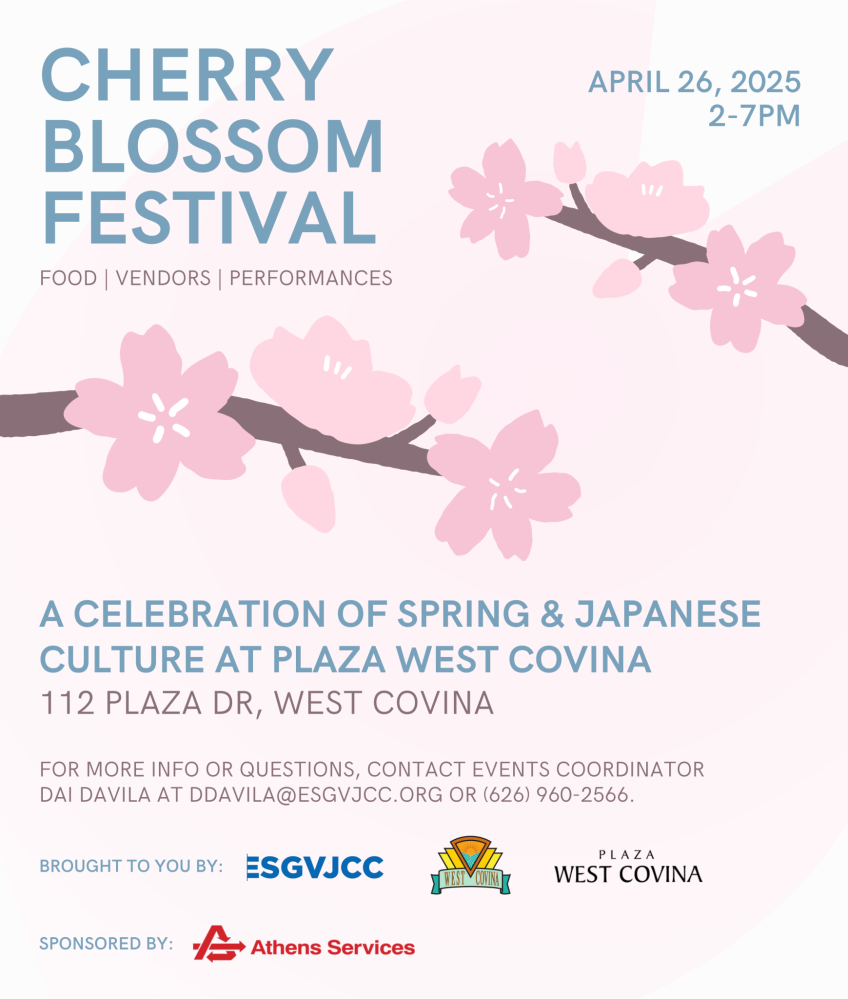 Cherry Blossom Festival poster with details on the event