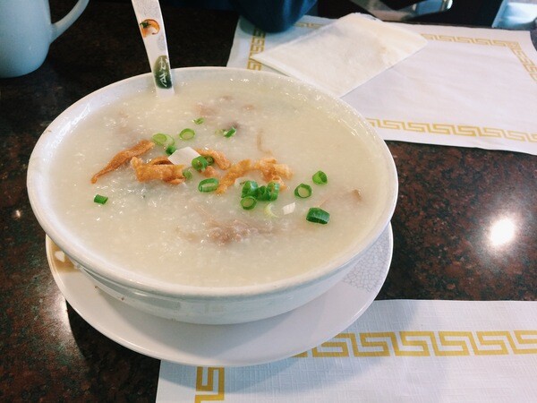 Pork and preserved egg congee at Delicious Food Corner | Photo by Clarissa Wei