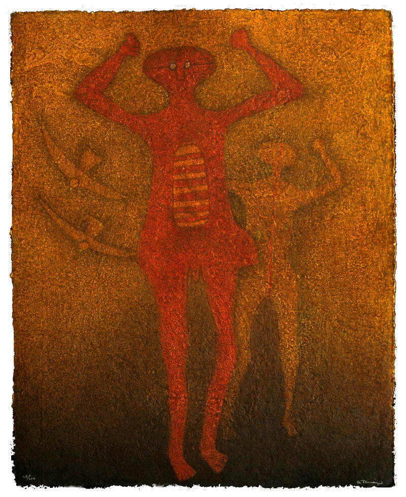 Rufino Tamayo, "Personajes con Pajaros," 1988