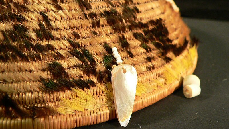 Pomo feathered basket
