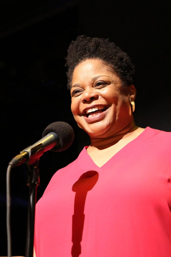 Crystal speaks about climbing the ladder of higher education on "Stories from the Stage."