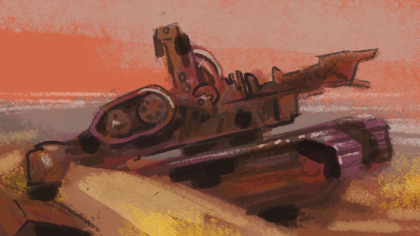 An illustration of the S.S. Dominator Shipwreck