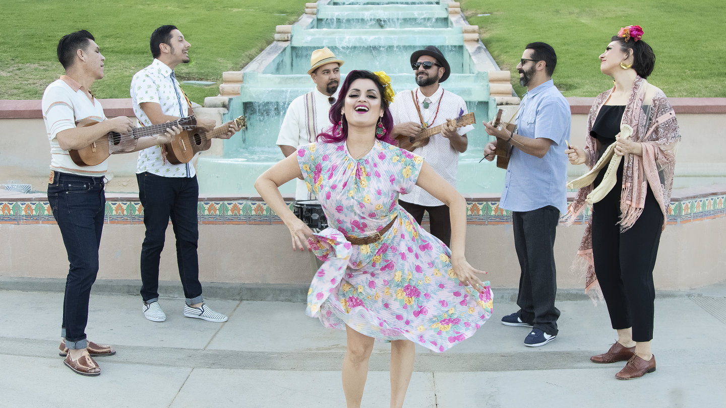 Las Cafeteras Band Picture With Denise Carlos in Center