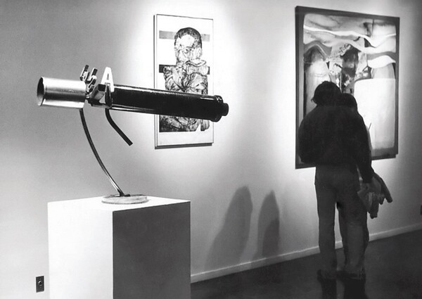Interior of Brockman Gallery, unnamed John Riddle sculpture and <em>Portrait of Paul Robeson</em>, by John Scott | Photo: Courtesy of Brockman Gallery Archive