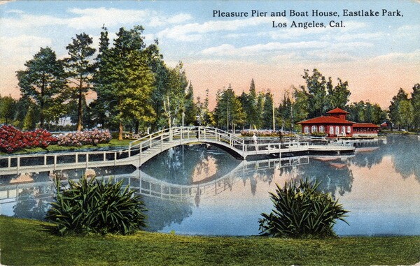 Circa 1915 postcard of Eastlake Park, since renamed Lincoln Park. Courtesy of the Werner Von Boltenstern Postcard Collection, Department of Archives and Special Collections, Loyola Marymount University Library.