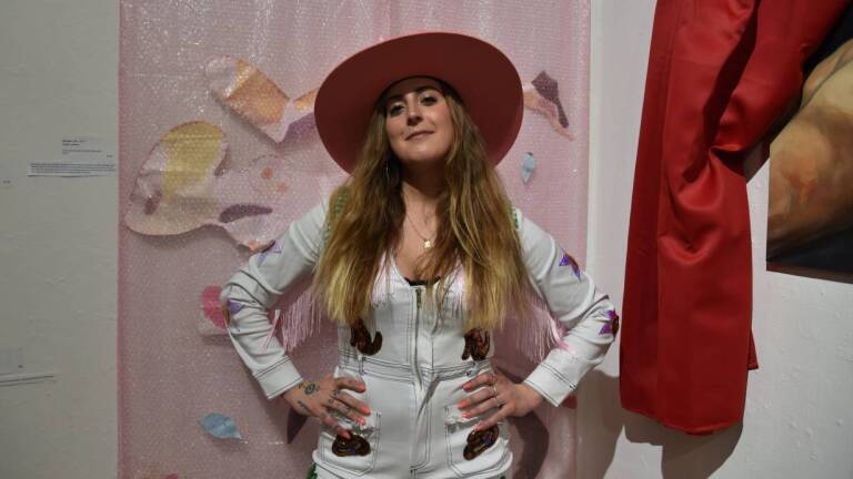Molly Simmons poses for a photo at the art show "Our Right to Thrive" in Brooklyn, New York on March 3, 2020. | Handout: SWOP Brooklyn