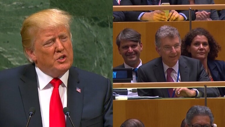 Trump addressing the United Nations General Assembly. | Democracy Now