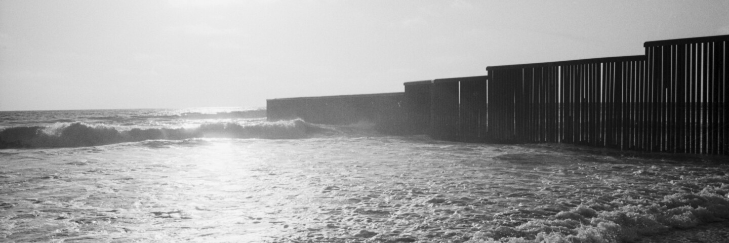 The border between U.S. and Mexico in Tijuana, which is on the water.