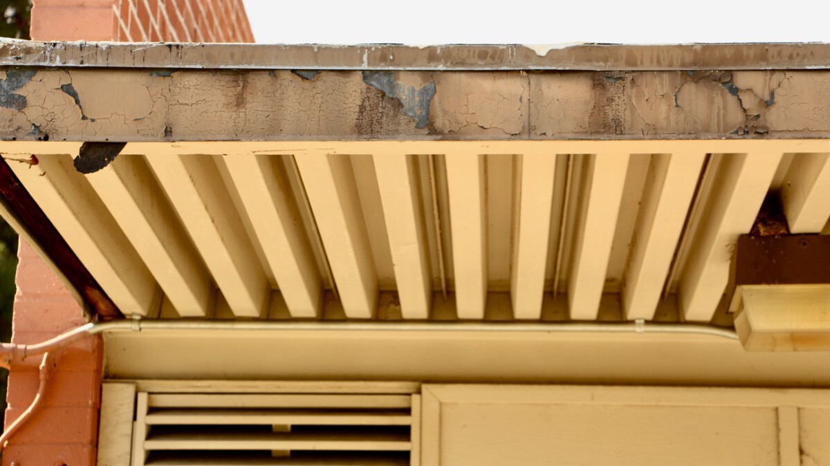 Paint erosion on the eaves of Eagle Rock Recreation Center | Jordan Riefe