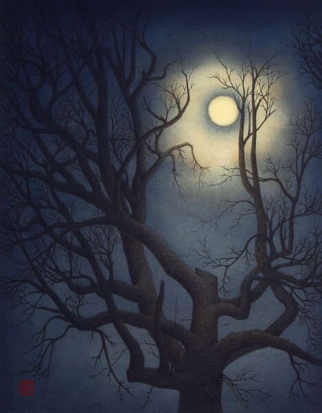 "Li Bai's Moon" by Lan-Chiann Wu, 2009, ink on paper, 17 ¼ x 22 inches; Private Collection. | Image courtesy of the artist