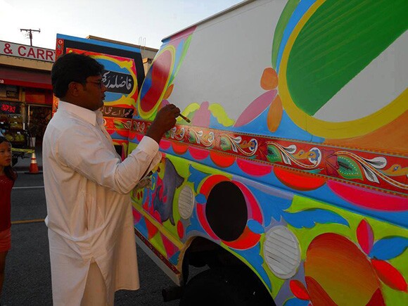Truck Artist Haider Ali at International Street Fair & Diversity Festival | Courtesy Los Angeles / Islam Arts Initiative