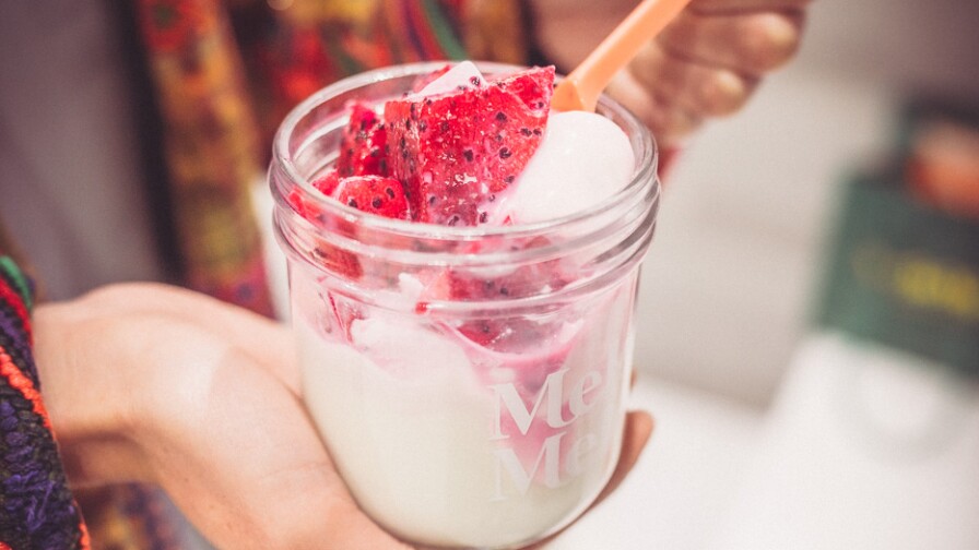 Dragon fruit jelly at Melo Melo