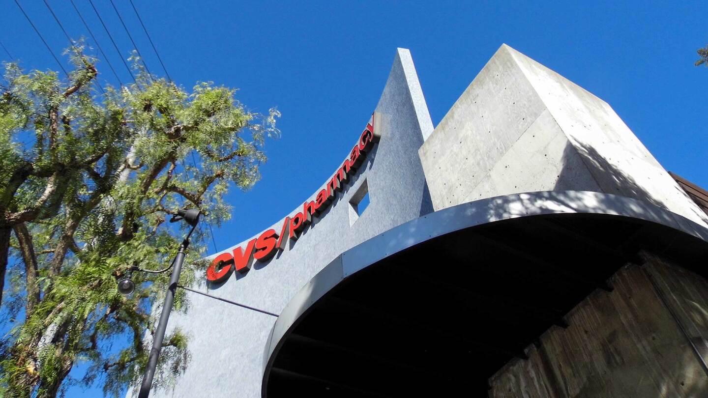 The corner façade of 8491 Santa Monica Boulevard remains, as when the building was a bowling alley and later, a roller rink.