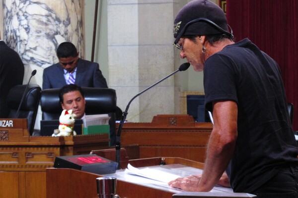 Willie Herron at the city council hearing I Photo by Helen Ly