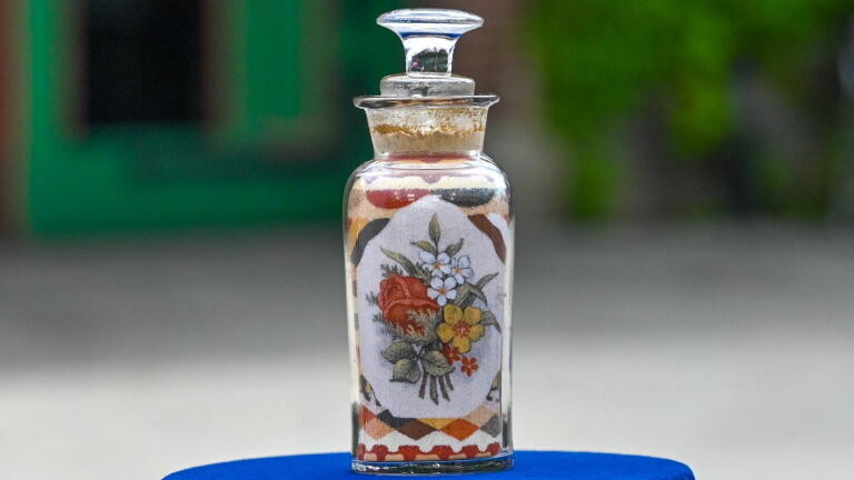 Appraisal: Andrew Clemens Sand Art Bottle, ca. 1885