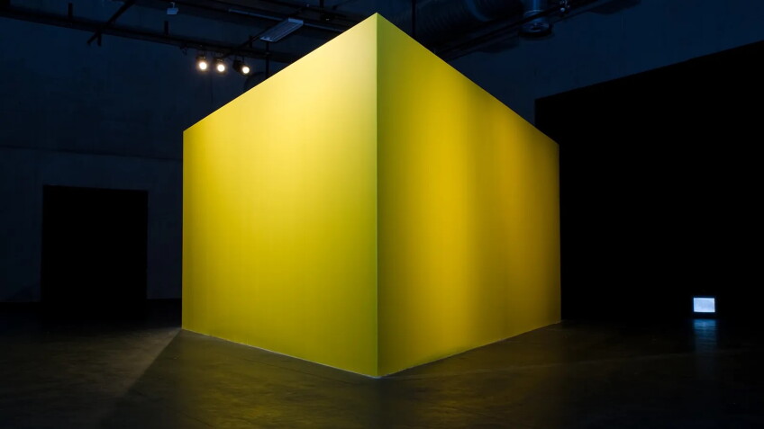 Energy Fields David Haines, Joyce Hinterding, Telepathy, 2008. Custom anechoic acoustic tiles, 16 mm plasterboard, acoustic blanket, plywood, timber frame.
