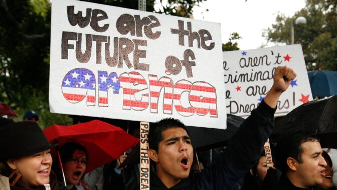 Undocumented student Jorge Herrera at 2010 Los Angeles rally for the DREAM Act. | Photo by Jason Redmond, AP
