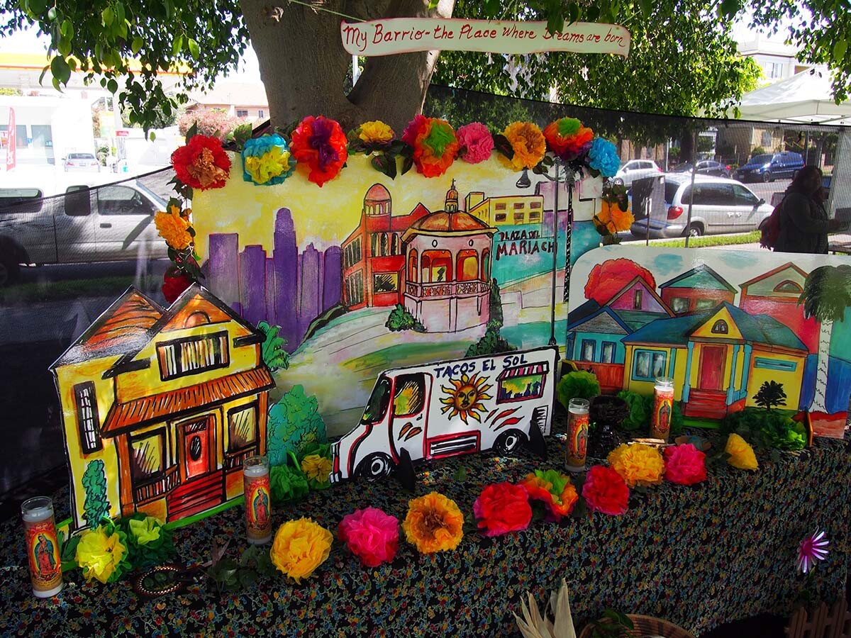 An altar by Ofelia Esparza and Rosanna Esparza Ahrens at SaludArte, a community event in Boyle Heights that centered local cultural assets as tools for social change. | Photo courtesy of ACTA