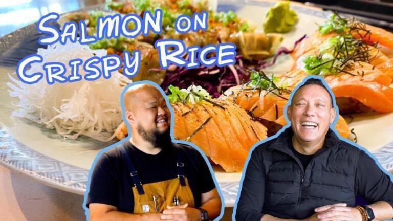 Salmon on Crispy Rice by John Sugimura