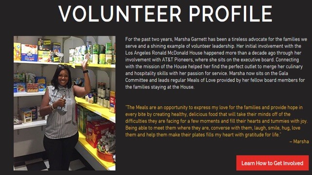 Los Angeles Ronald McDonald House Volunteer Profile of Marsha Garnett | Local Heroes 2019