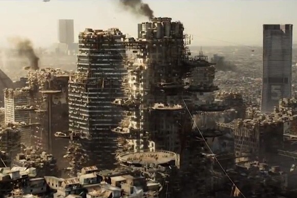 Downtown Los Angeles in 2154 in "Elysium," TriStar Pictures, 2013.