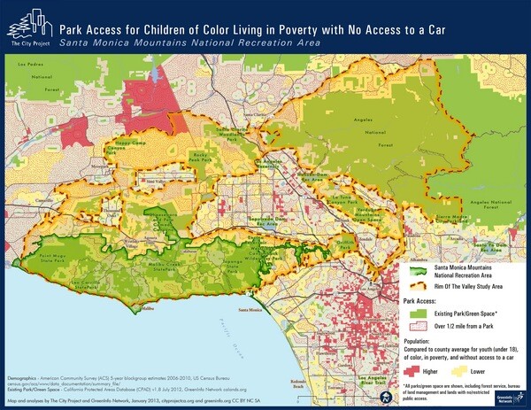 ''Los Angeles County is one of the most disadvantaged counties in terms of access to parks and open space for children and people of color,''according to the National Park Service. Click to enlarge