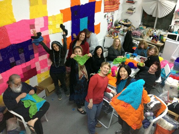Making "CAFAM Granny Squared." | Photo courtesy of YBLA.