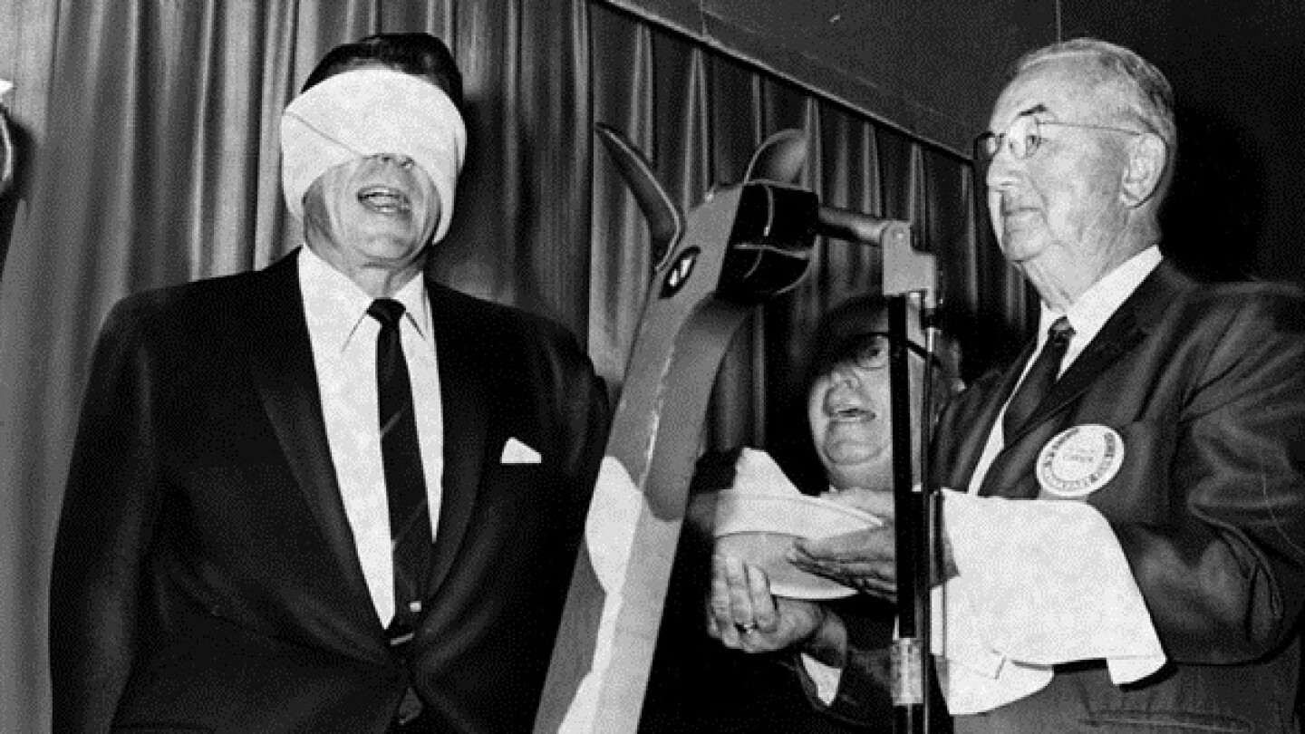 Ronald Reagan being inducted into the L.A. Breakfast Club, Herald-Examiner, July 26, 1967