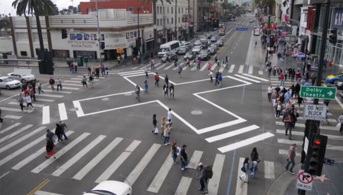 NDSC Pedestrian Hollywood and Highland Scramble Crosswalk LADOT