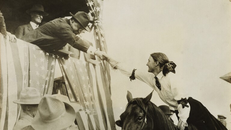 Theodore Roosevelt at the Cheyenne Frontier Days rodeo