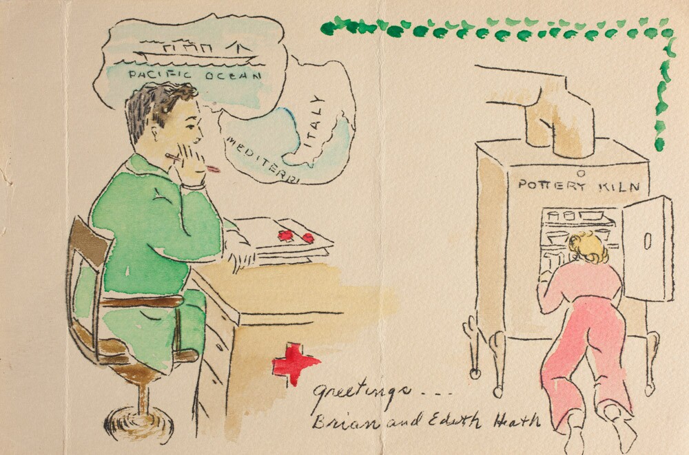 Greeting card from Brian and Edith Heath, ca. 1942 | Courtesy of the Environmental Design Archives at UC Berkeley