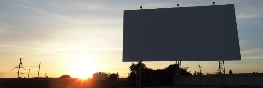 The screen at Mission Tiki Drive-In | Sandi Hemmerlein