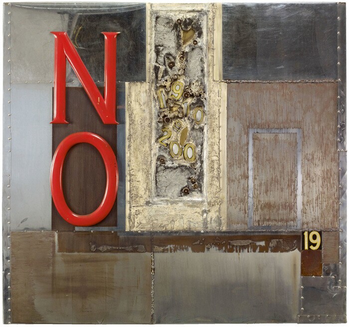 John Outterbridge, "No Time for JivinGÇÖ," from the Containment Series (1969).