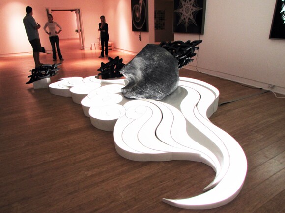 Site specific installation by Elizabeth Turk for "Sentient Forms" at Laguna Art Museum - -in progress