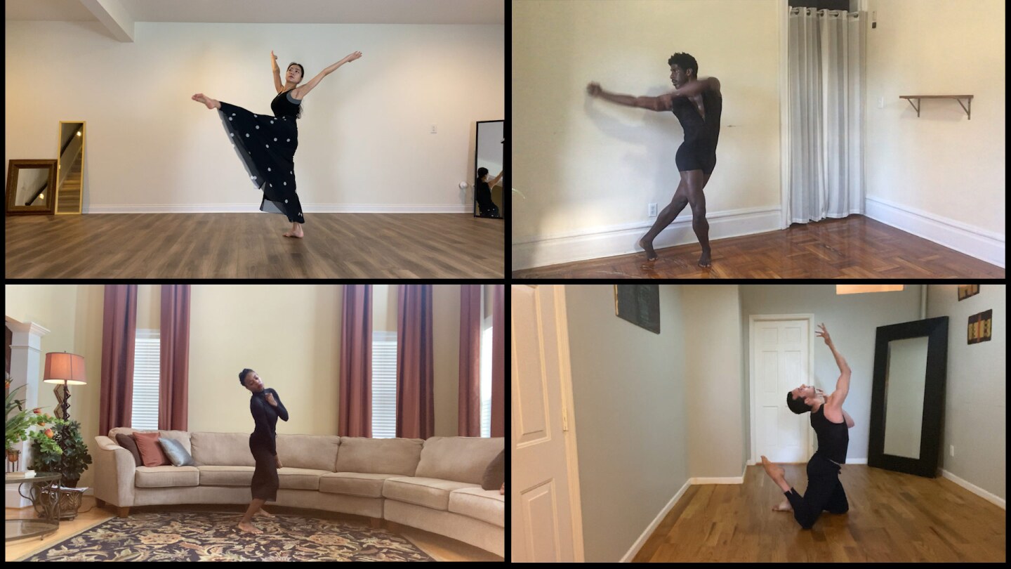 Pictured clockwise (from upper left): Xin Ying, Lloyd Knight, Lorenzo Pagano, Leslie Andrea Williams. | Courtesy of Martha Graham Resources, a division of the Martha Graham Center of Contemporary Dance, Inc.