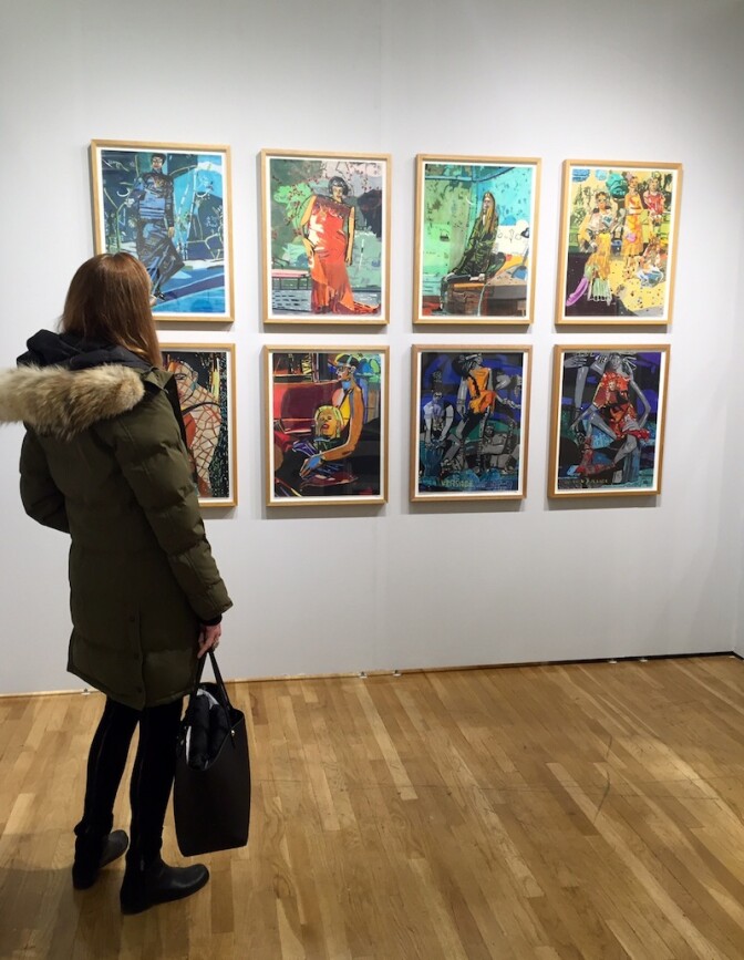Installation shot of Helen Rae's drawings at The Good Luck Gallery