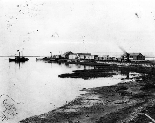Wilmington in 1870. Courtesy of the Courtesy of the Los Angeles Public Library Photograph Collection.